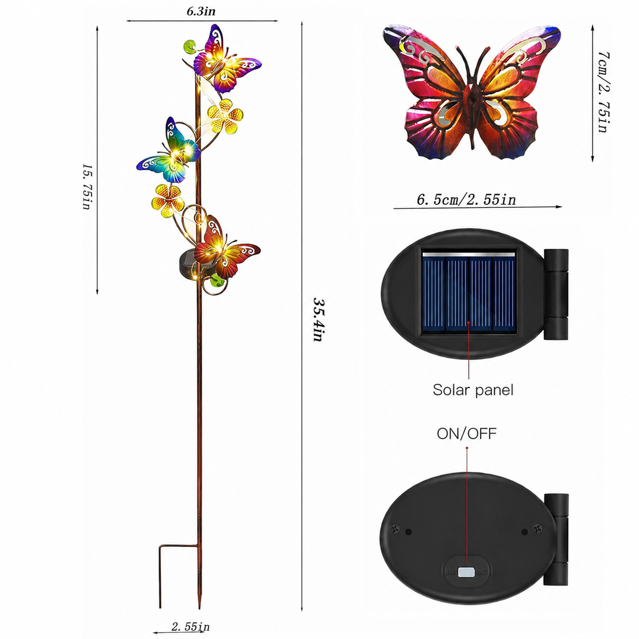 Solar Butterfly Decorative Garden Light