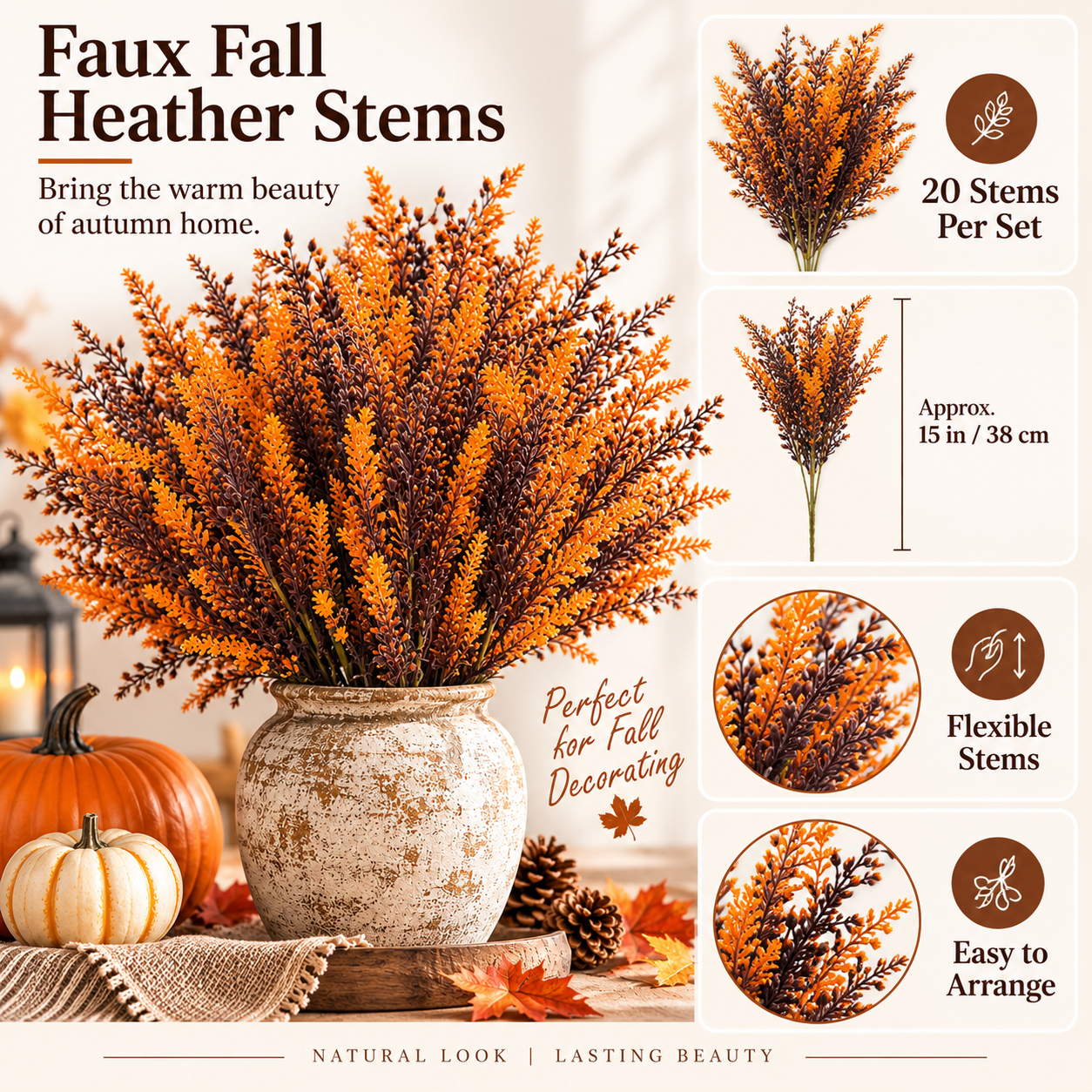 🏆2026 HOT SALE🍁Faux Fall Heather Stems🍂