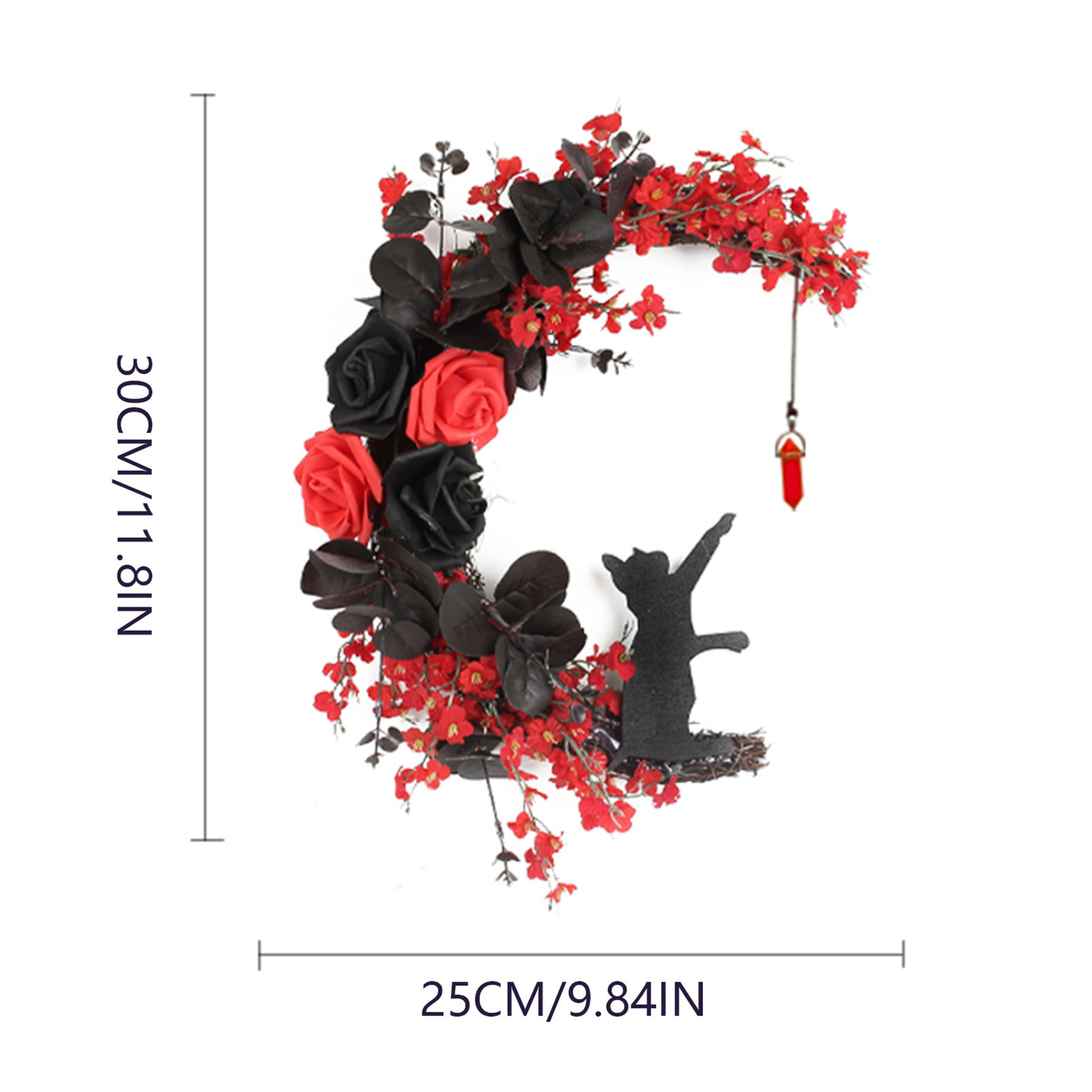 🔥Last Day 50% OFF - 🐈‍⬛🌙Handmade Halloween Cat Wreath(📦Buy 3 Free Shipping)