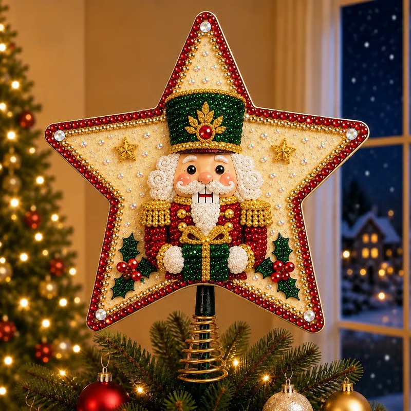 🔥LAST DAY 69% OFF - ⭐ Handcrafted  Pearl Diamond Art Tree Topper Kit