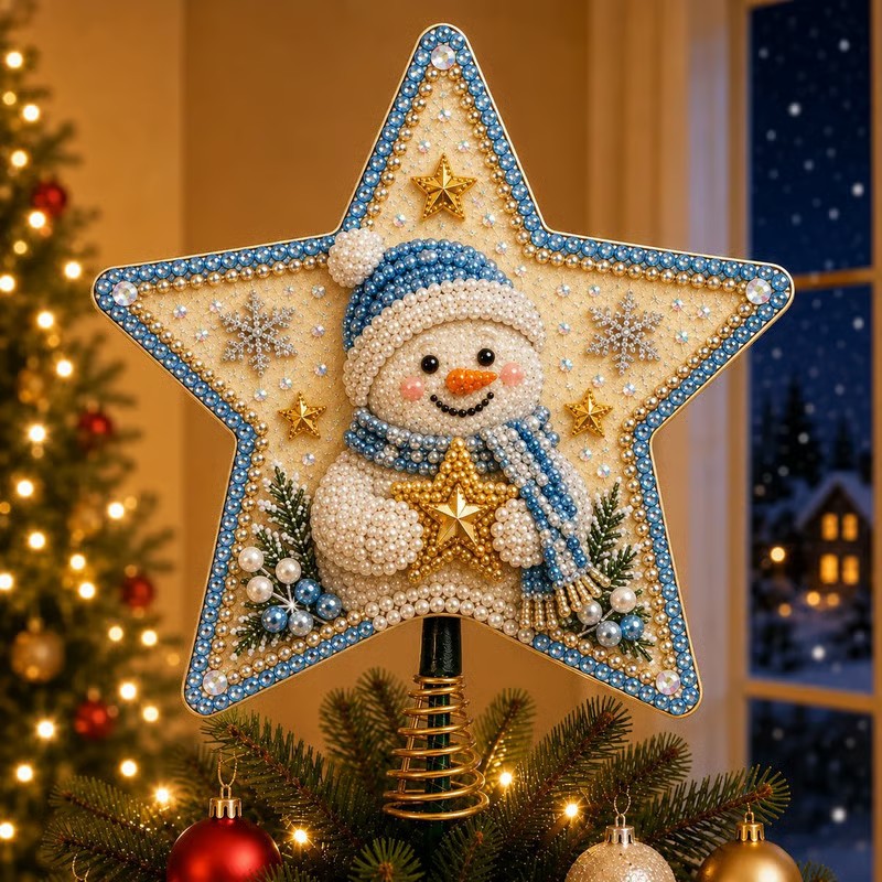 🔥LAST DAY 69% OFF - ⭐ Handcrafted  Pearl Diamond Art Tree Topper Kit
