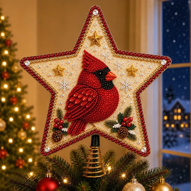 🔥LAST DAY 69% OFF - ⭐ Handcrafted  Pearl Diamond Art Tree Topper Kit