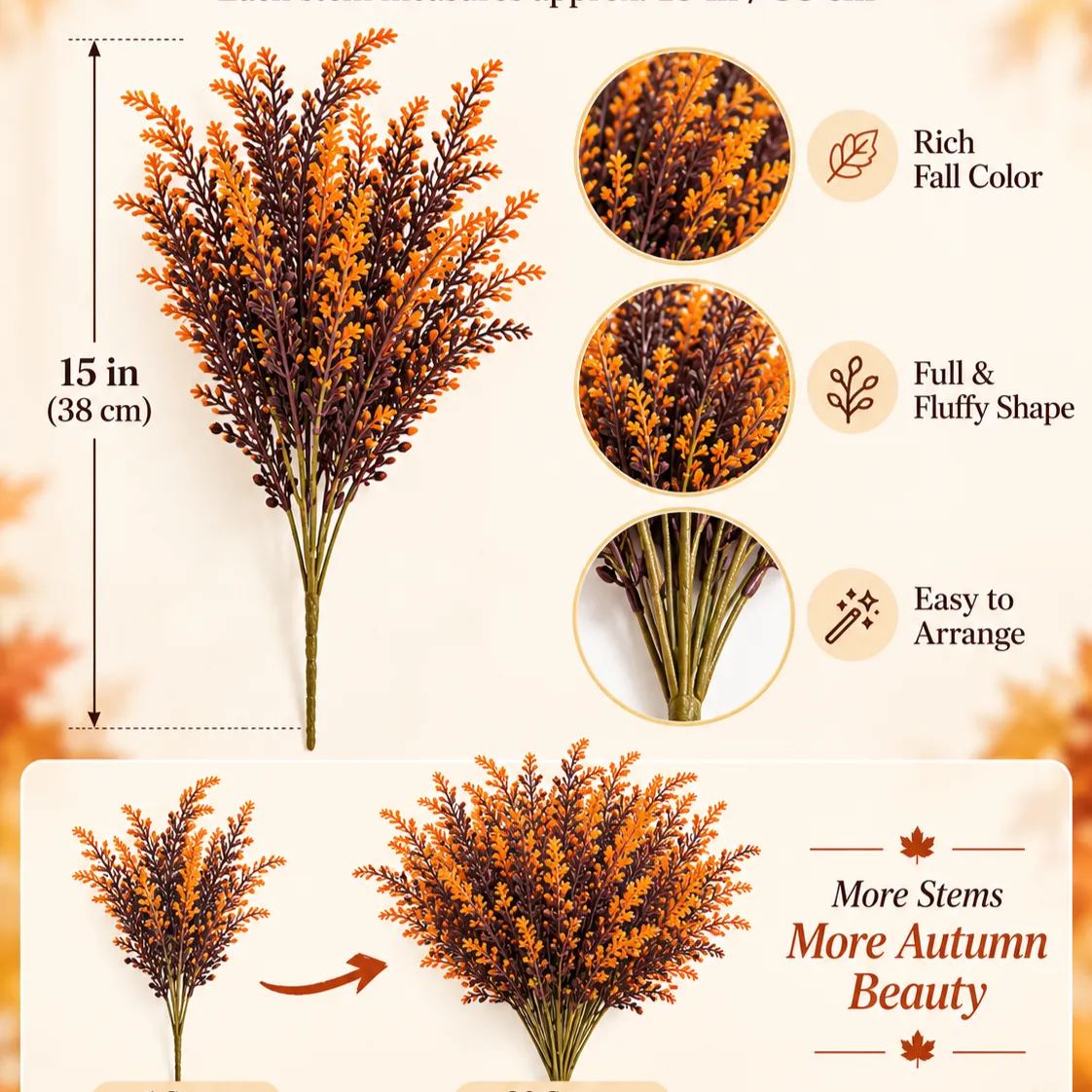🏆2026 HOT SALE🍁Faux Fall Heather Stems🍂