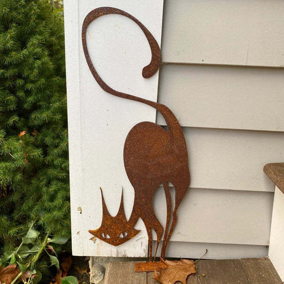 😸Rusty Metal Art | Vintage Cat Iron Ornament