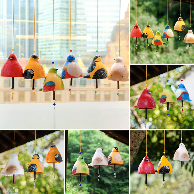 Vintage bird wind chimes