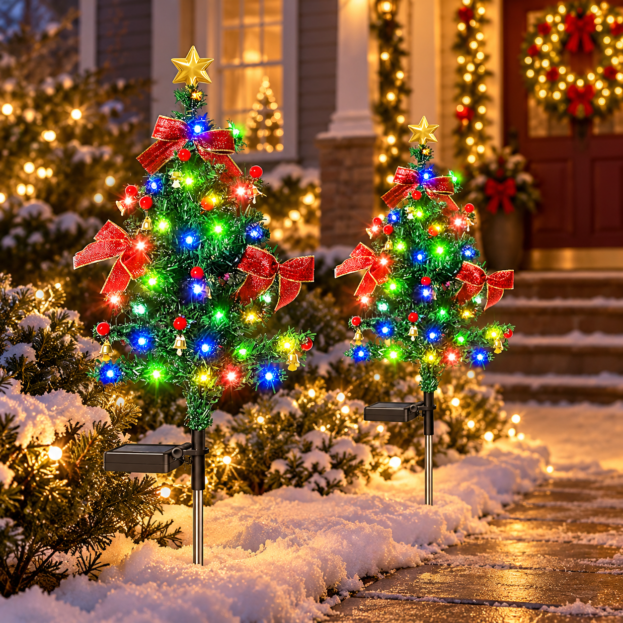 🔥 Solar Cedar Christmas Tree Lights| Festive Outdoor Holiday Decor