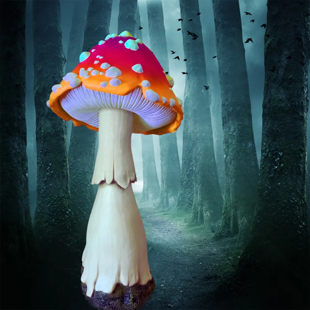 Handmade Glowing Mushrooms | Hand Painted Art | Garden Decoration