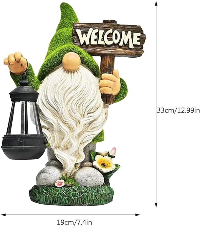 Vintage Dwarf Statue (with Solar Lantern)