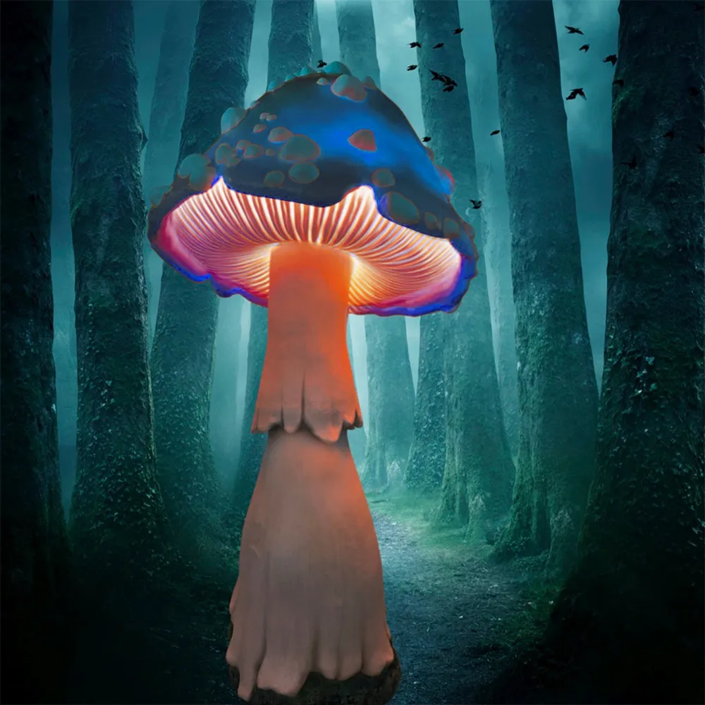 Handmade Glowing Mushrooms | Hand Painted Art | Garden Decoration