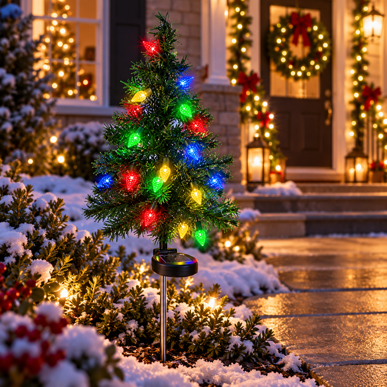 🔥 Solar Cedar Christmas Tree Lights| Festive Outdoor Holiday Decor