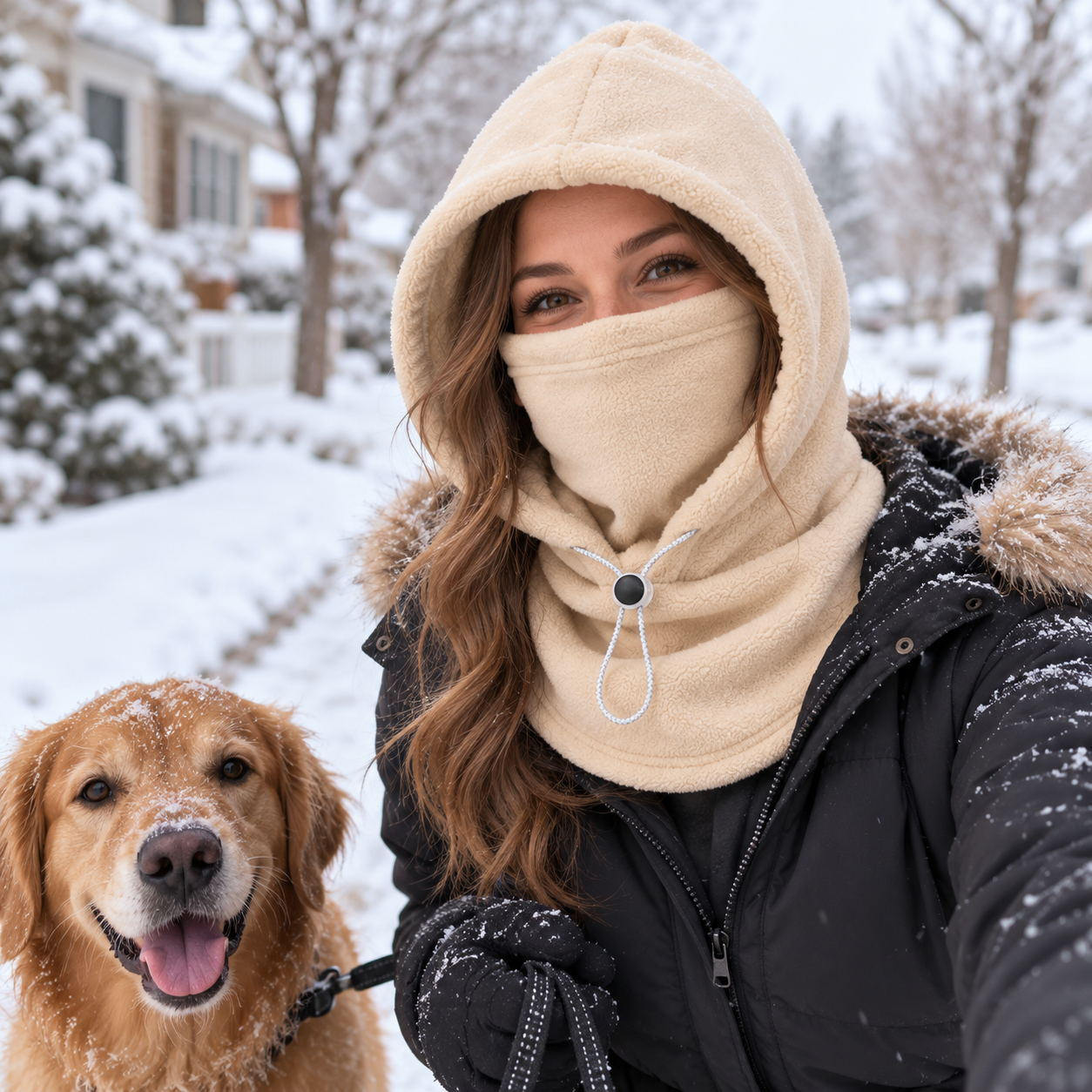 🔥Last Day 50% OFF - ❄️One-Piece Warm Mask Hat, Outdoor Cycling Windproof Warm Hat With Neck Mask