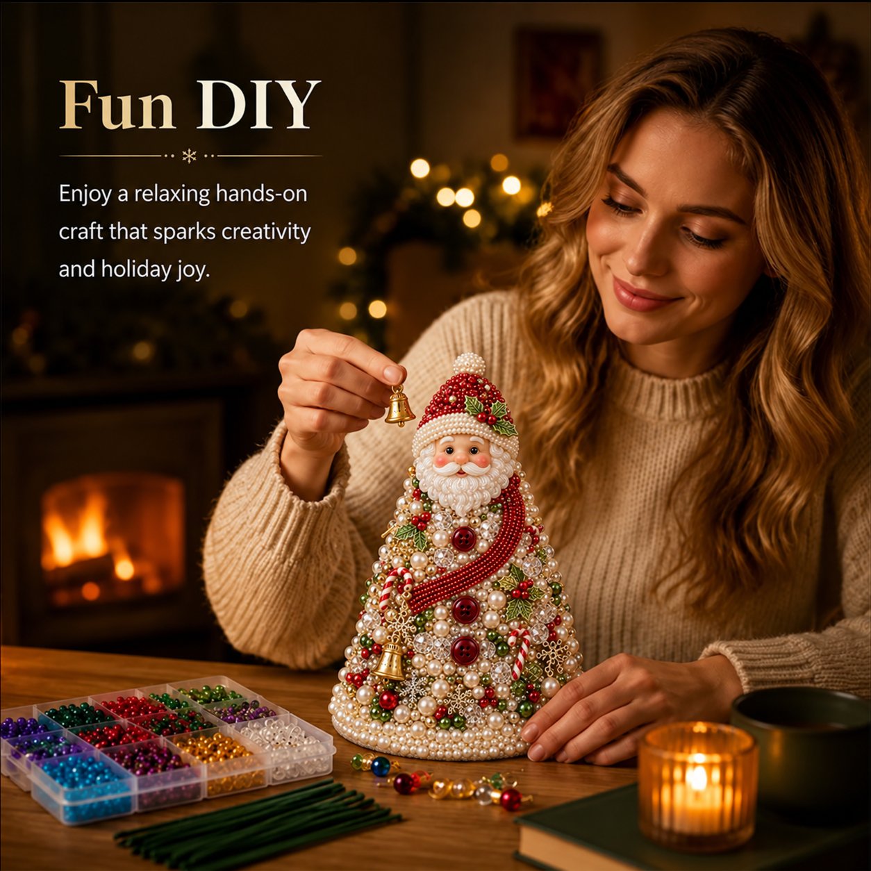 🎄✨Handmade Elegant DIY Beaded Christmas Tree Craft Kit | Collectible Premium Holiday Decor Kit