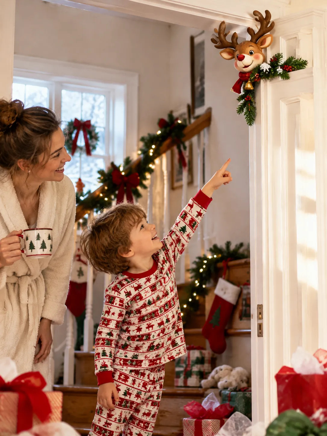 Christmas Peekaboo Door Frame Corner Decor – Christmas Character Decoration🎅