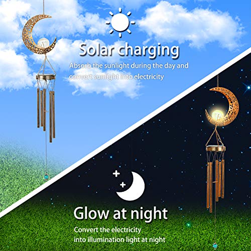 Solar Moon Wind Chime Hanging Lights -Outdoor Garden Lights