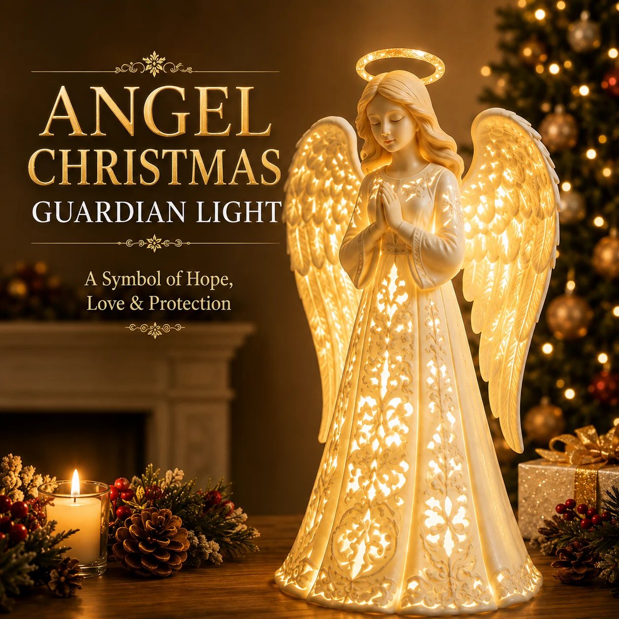 ✨👼The Guardian Angel Christmas Light – A symbol of hope, love, and protection
