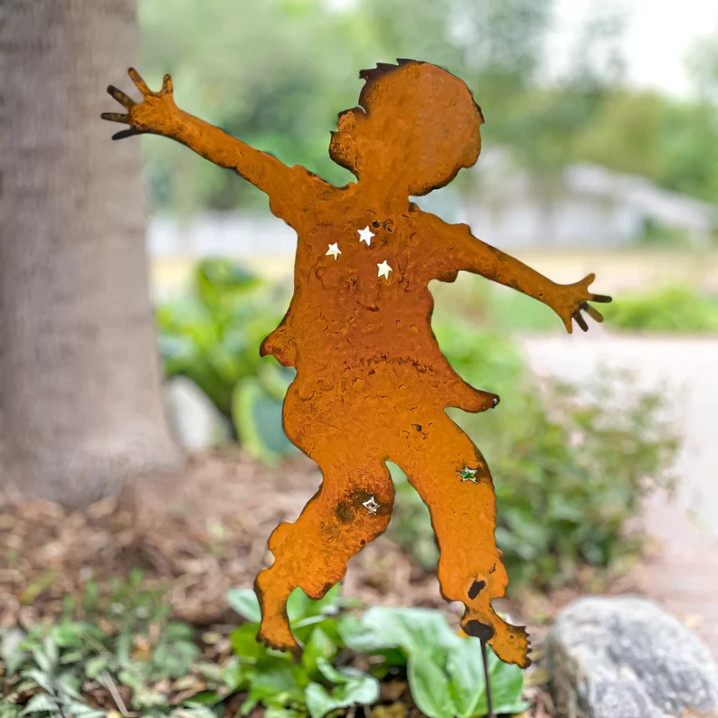 Boy and Girl Dancer Metal Garden Sculpture（Free Shipping）