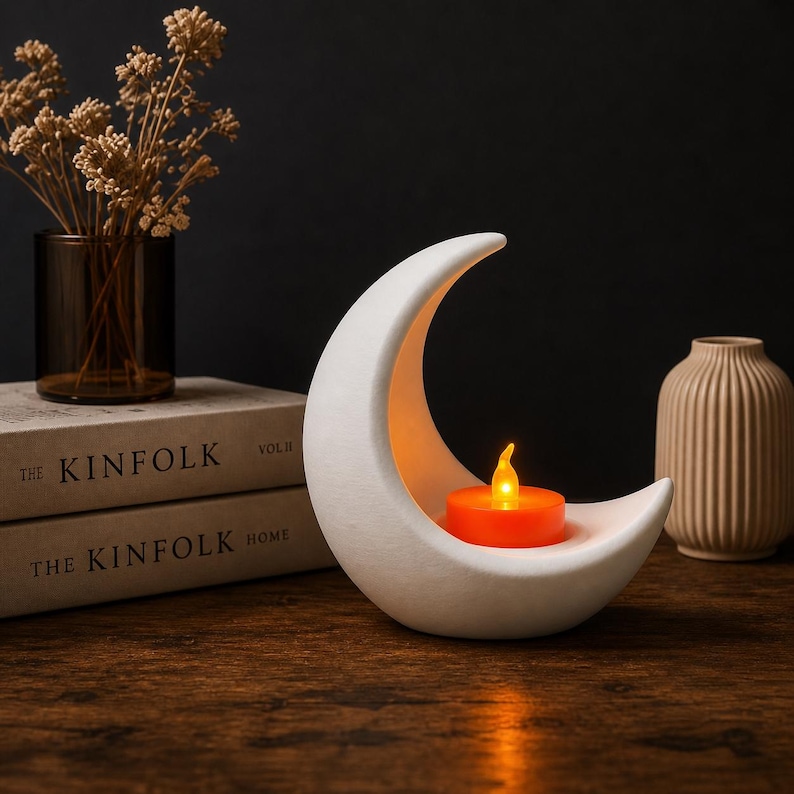 Crescent Moon Tea Light Holder
