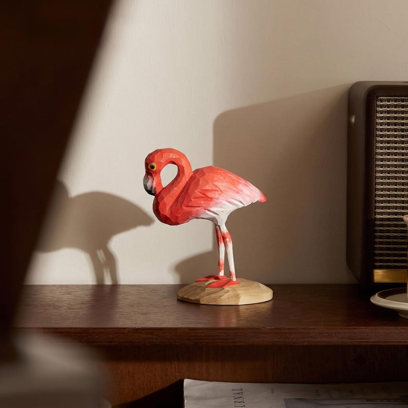 Toucan wood bird sculpture unique desktop ornament