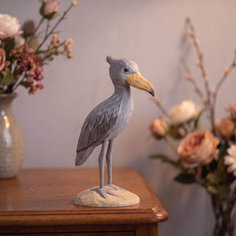 Toucan wood bird sculpture unique desktop ornament
