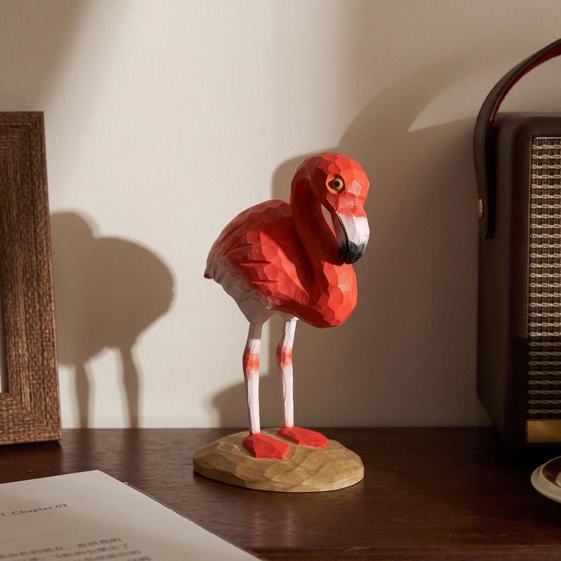 Toucan wood bird sculpture unique desktop ornament