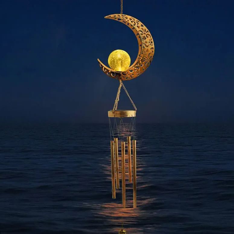Solar Moon Wind Chime Hanging Lights -Outdoor Garden Lights