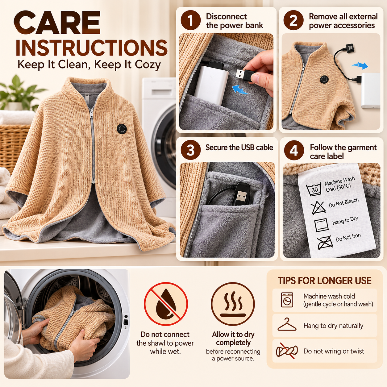 🧣Wearable Heated Blanket – Cozy Hands-Free Warmth☀️