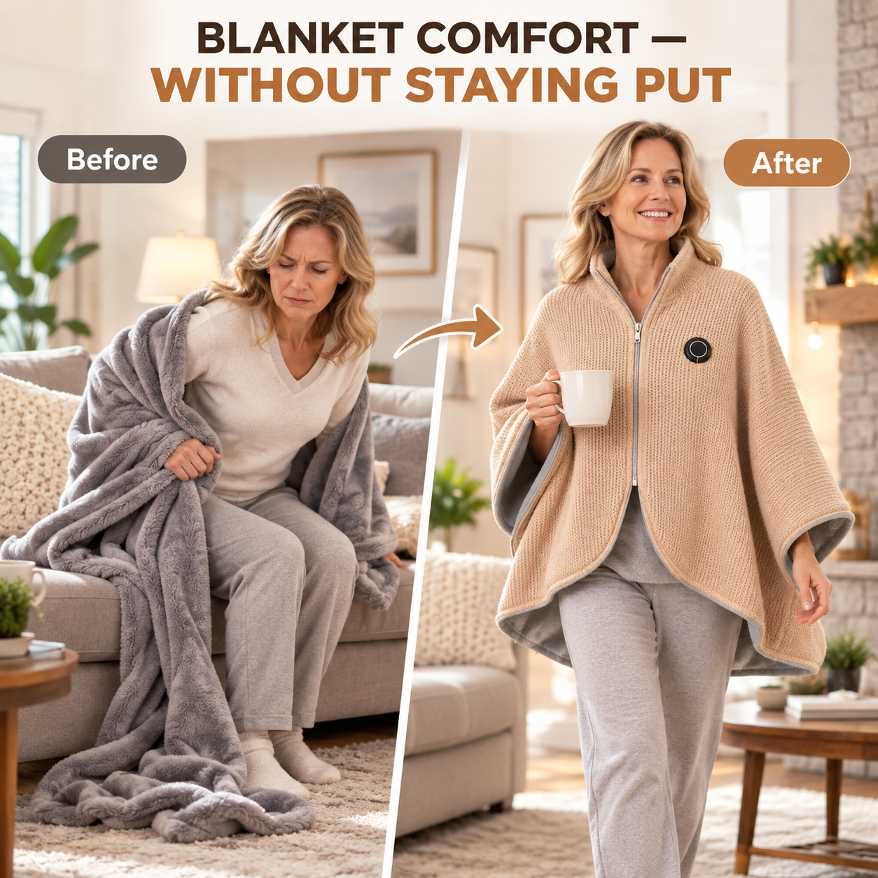 🧣Wearable Heated Blanket – Cozy Hands-Free Warmth☀️