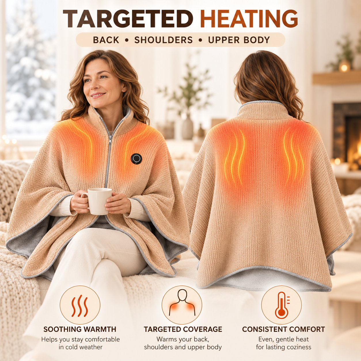 🧣Wearable Heated Blanket – Cozy Hands-Free Warmth☀️