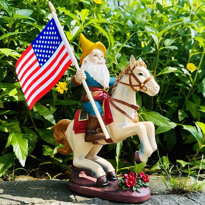 American Flag Gnomes Garden Decor | Hand-painted art