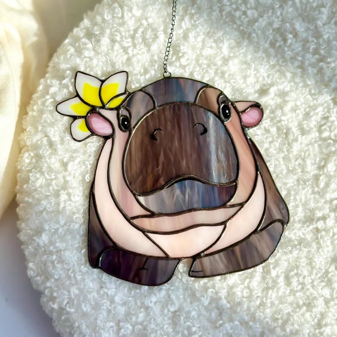 Handmade Cute Hippo Suncatcher | Handmade Gifts