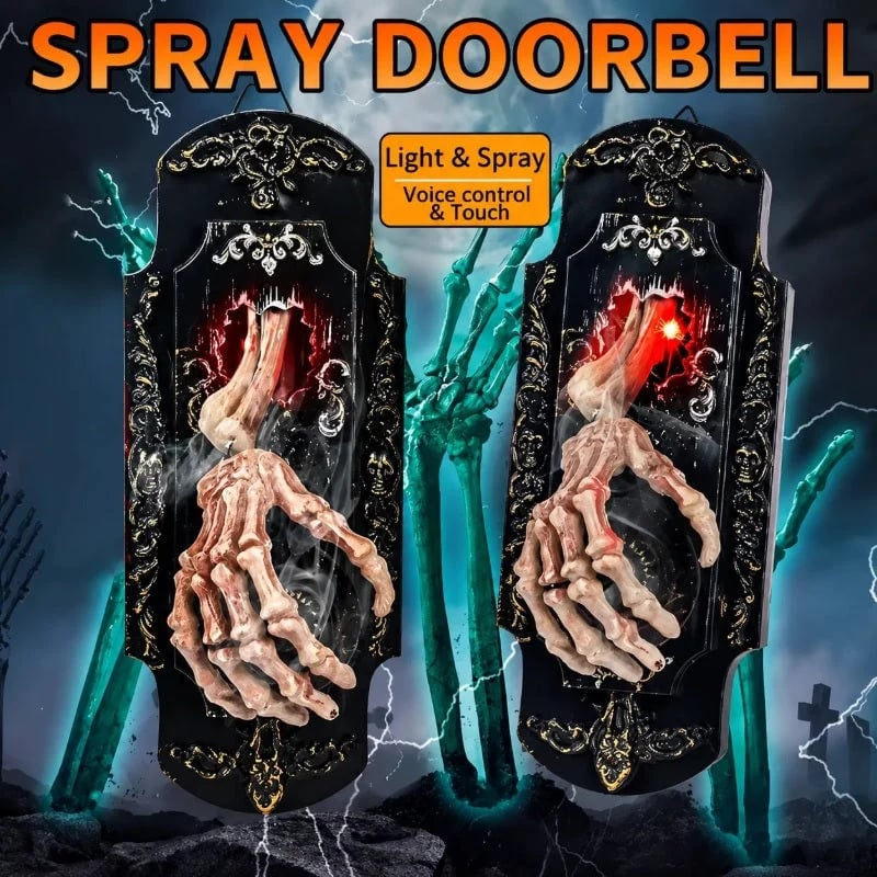 📢📢50% OFF !! ⏰Spooky Skull Door Bell Hanging Decoration