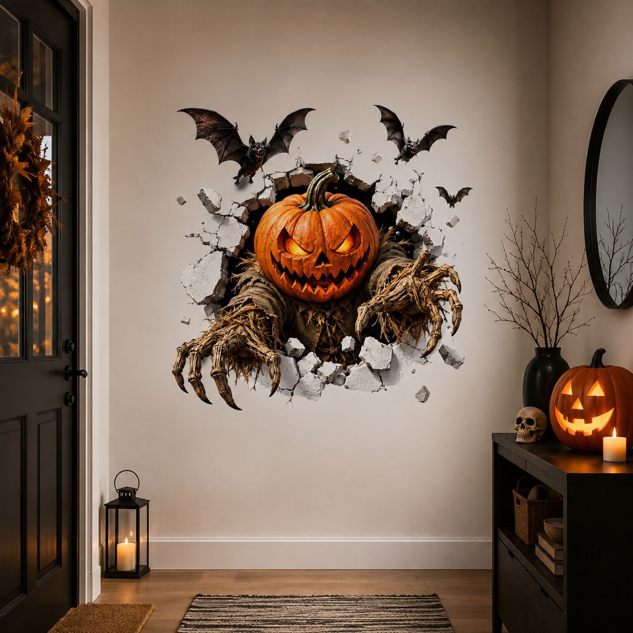 🎃👻Halloween Break-In 3D Wall Decals
