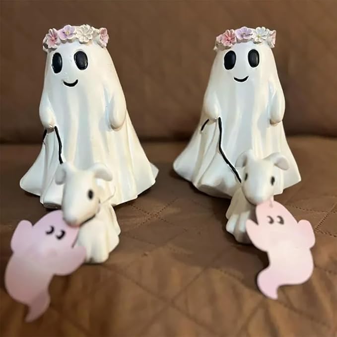 👻2024 Ghost Walking Dog Statue | Resin Art | Hand Painted Art