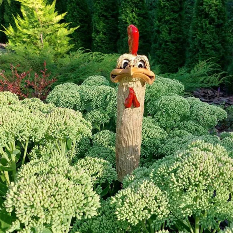 Funny Garden Hidden Chicken Statue Decoration