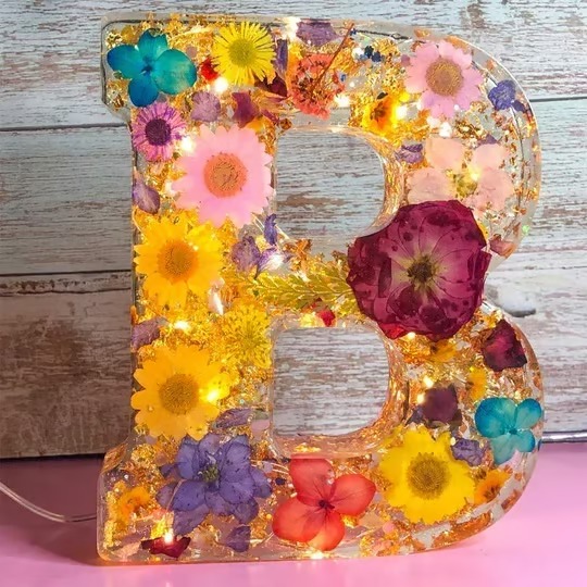 Handmade Floral Resin Night Light | Resin Art | Floral Art