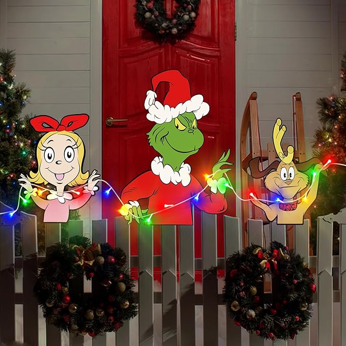 3pcs Light Up Christmas Yard Decorations
