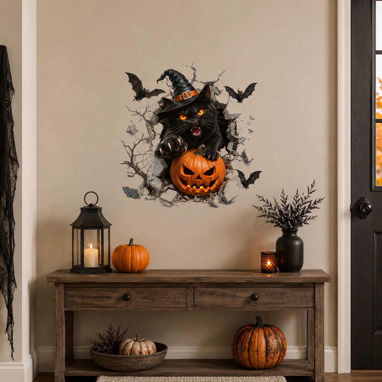 🎃👻Halloween Break-In 3D Wall Decals