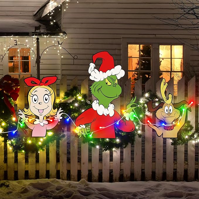 3pcs Light Up Christmas Yard Decorations