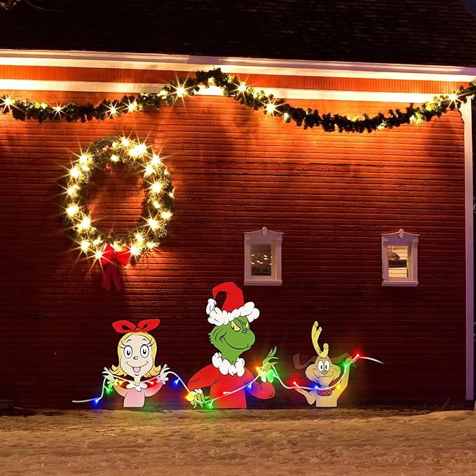3pcs Light Up Christmas Yard Decorations