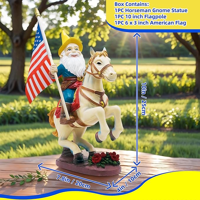 American Flag Gnomes Garden Decor | Hand-painted art