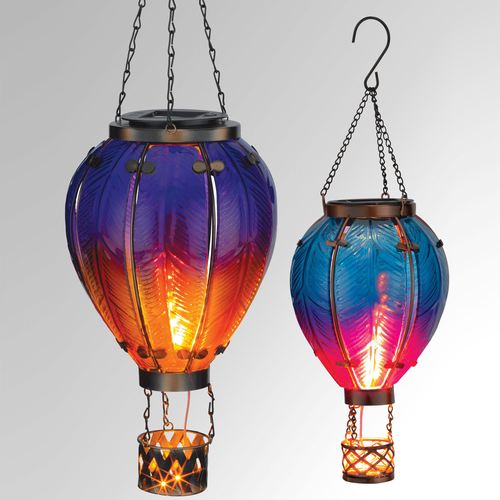 Solar hot air balloon lantern (Blue and Red)
