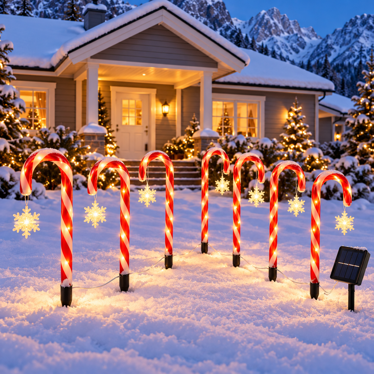 🔥Christmas Special Offer 50% OFF🎅🍬Solar-Powered LED Christmas Candy Cane Pathway Lights 