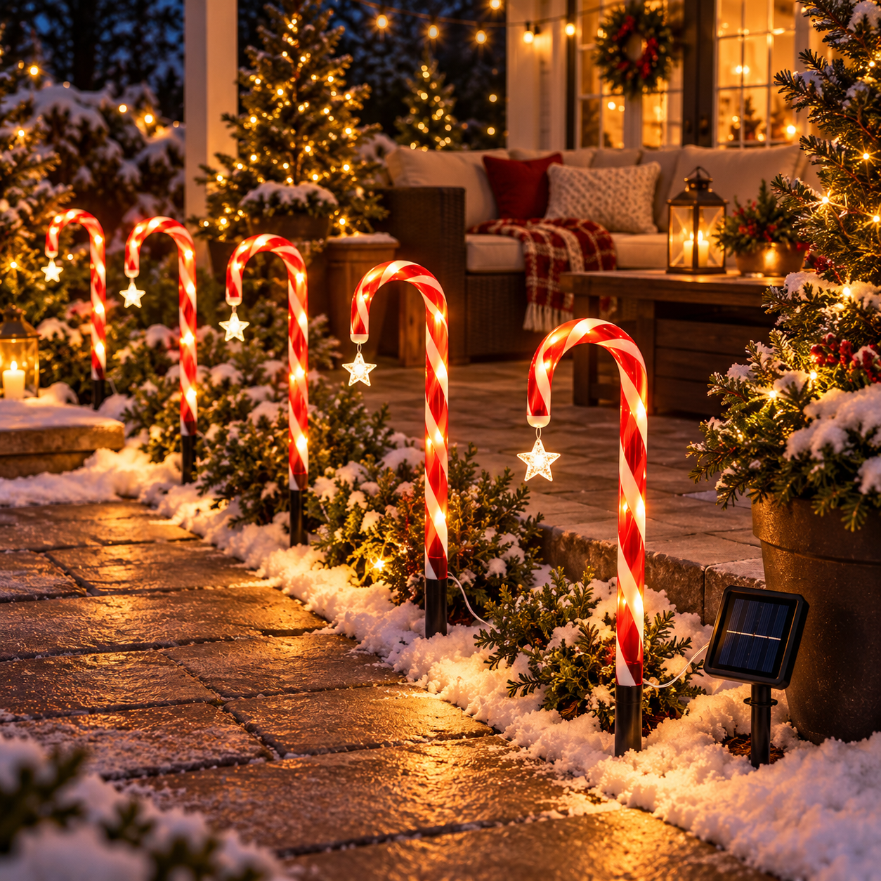 🔥Christmas Special Offer 50% OFF🎅🍬Solar-Powered LED Christmas Candy Cane Pathway Lights 