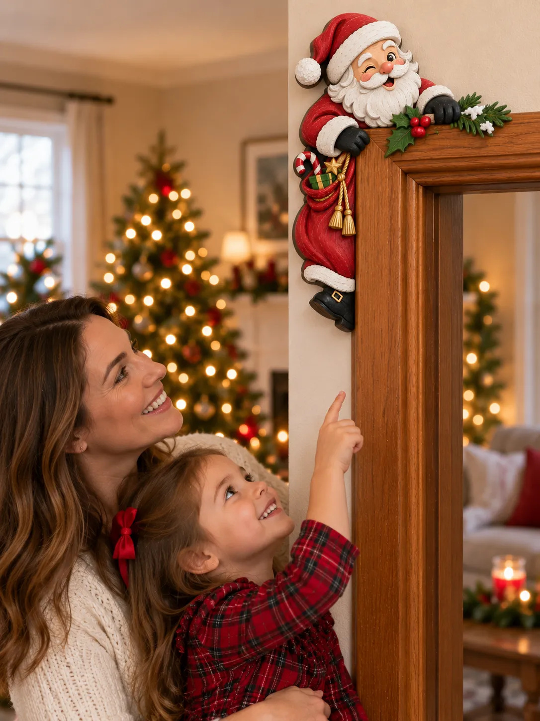Christmas Peekaboo Door Frame Corner Decor – Christmas Character Decoration🎅