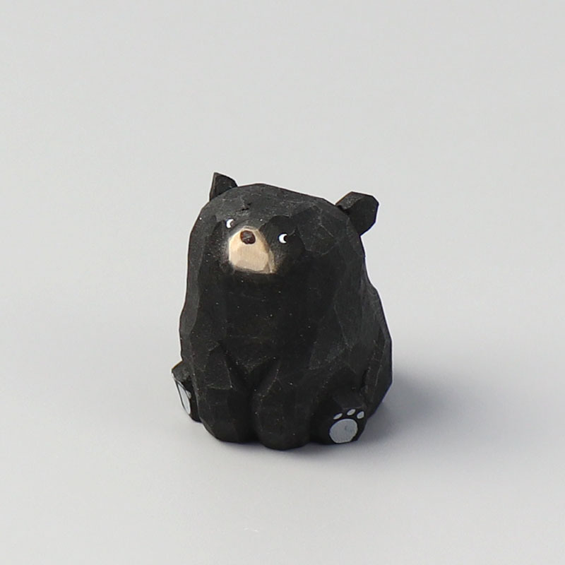 Miniature Bear Statues Funny Wooden Bear Figurines Home Decor Rustic Style Figurine Decorative Ornaments