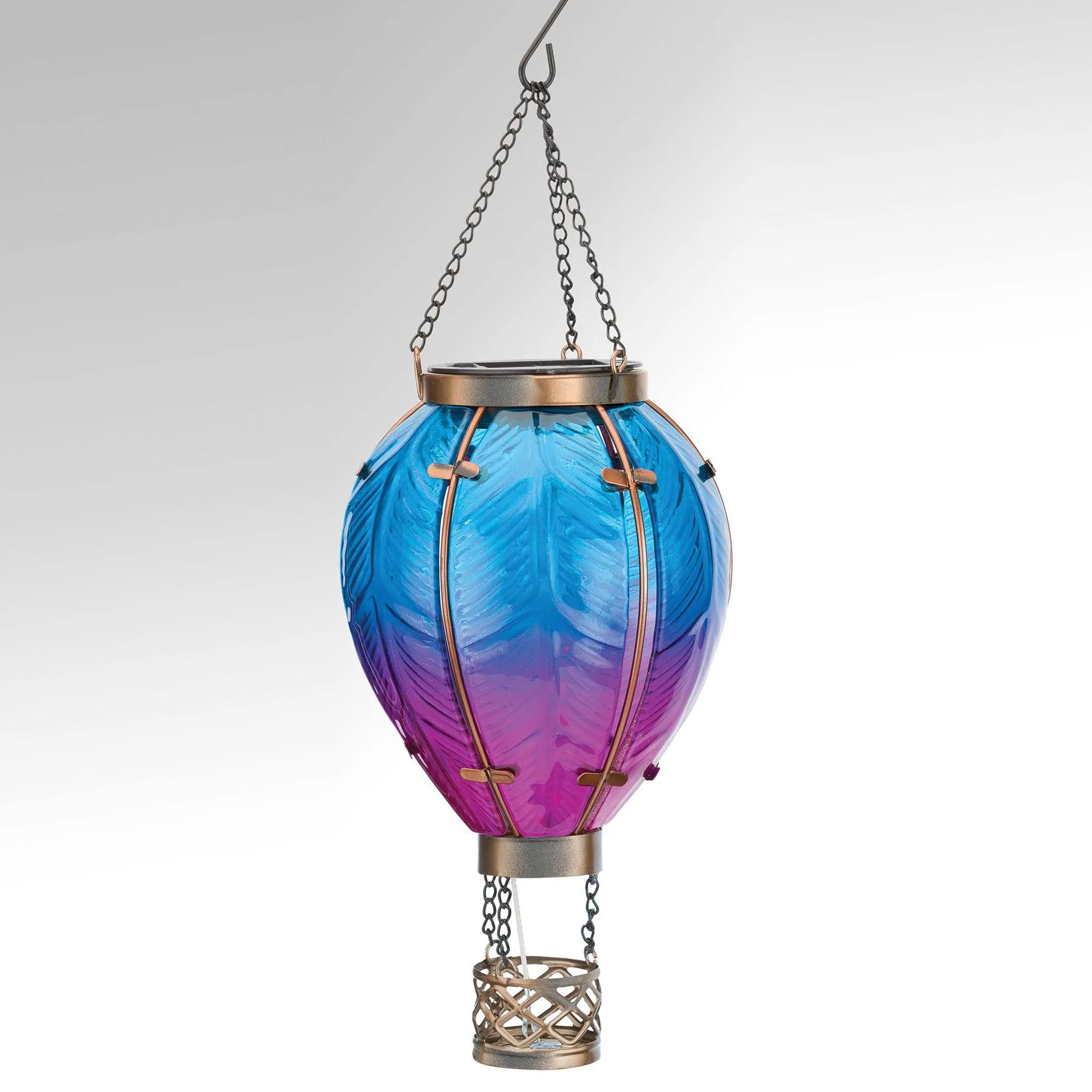 Solar hot air balloon lantern (Blue and Red)