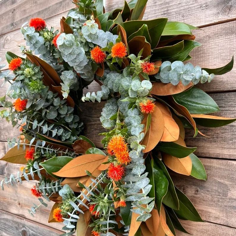 Handcrafted Fresh Botanical Wreath | Front Door Decoration | Fall Decoration