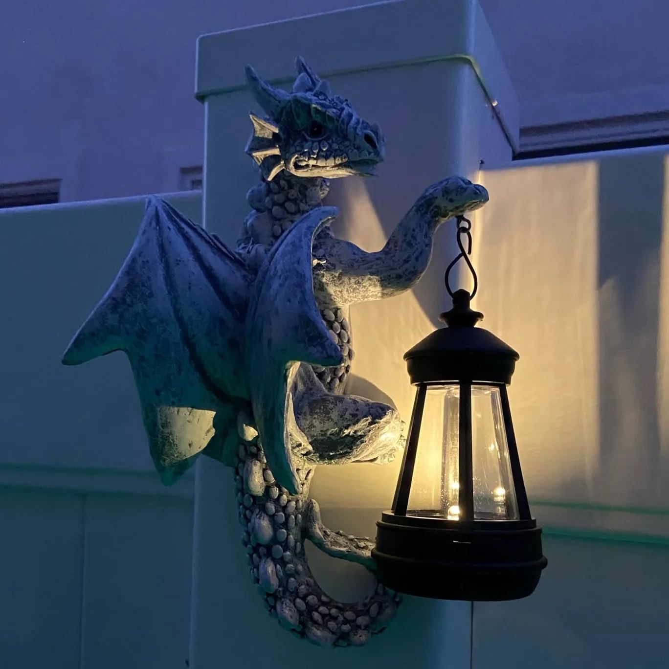 Dragon Tree Hugger with Solar Lanten | Fall and Winter Garden Decor | Holiday Gifts