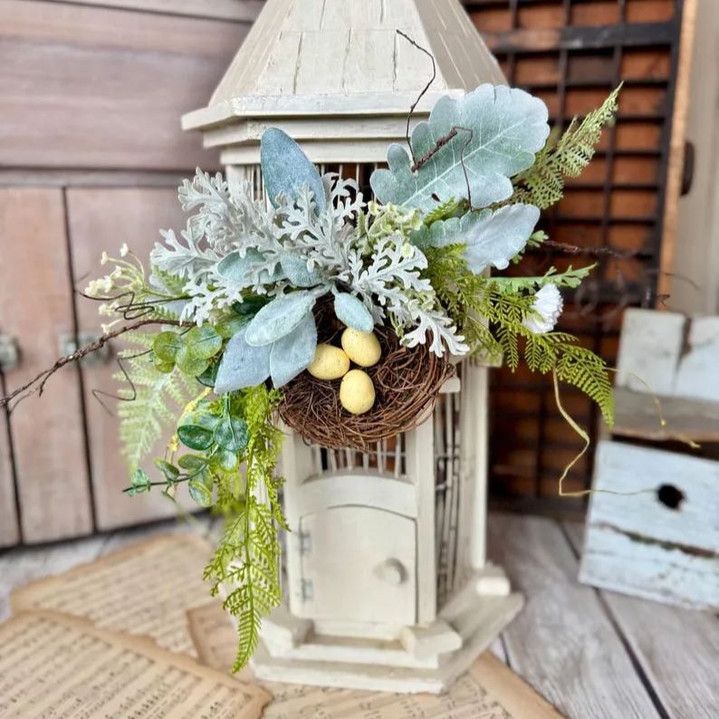 BEST SELLER Bird Nest Wreath, Mothers Day Gift, Spring Wreath, Front Door Decor, Summer Hanger, Egg Wildflower Swag, GIFT