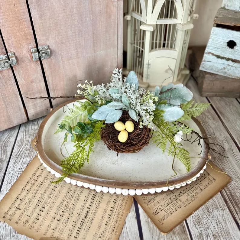 BEST SELLER Bird Nest Wreath, Mothers Day Gift, Spring Wreath, Front Door Decor, Summer Hanger, Egg Wildflower Swag, GIFT